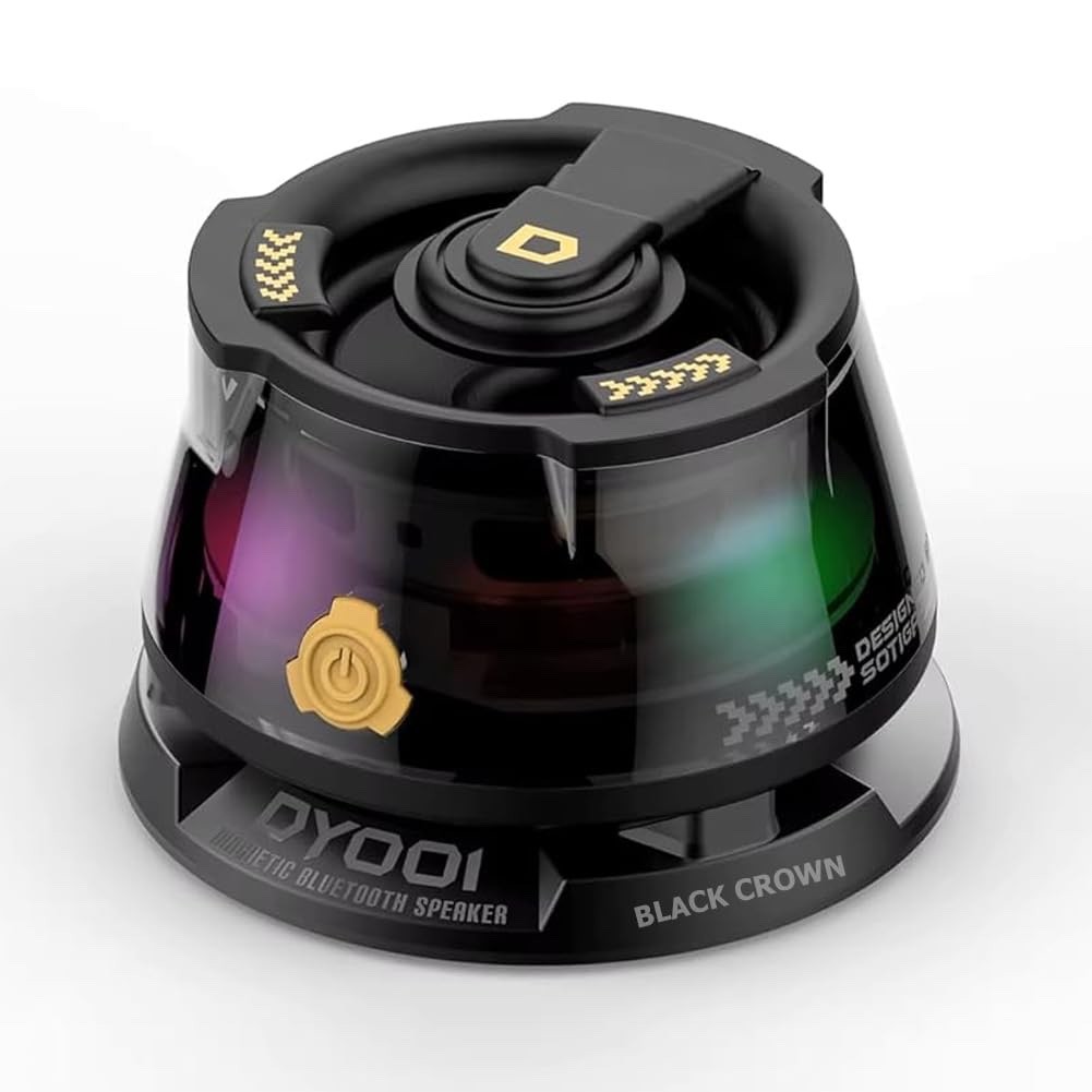 DY200 Mini Bluetooth Speaker Wireless RGB LED Portable w/ Holder Rechargeable BLACK