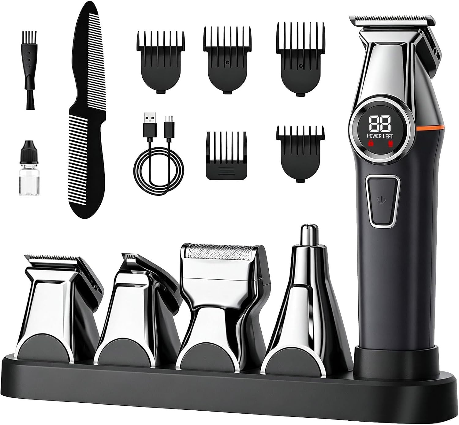 5 in 1 Beard Trimmer Hair Clipper Body Trimmer Foil Shaver Nose Trimmer Kit